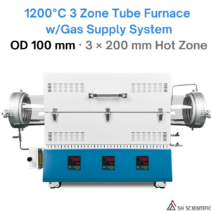3 Zone – 100TG200-3 – 1200°C – Tube Furnace w/Gas Supply System – OD 100mm