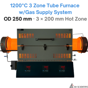 3 Zone – 250TG200-3 – 1200°C – Tube Furnace w/Gas Supply System – OD 250mm