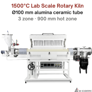 1500°C Rotary Kiln – OD 100mm Alumina Tube – 3 Hot Zone