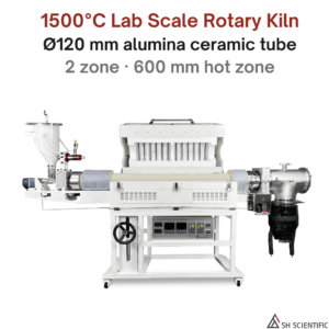 1500°C Rotary Kiln – OD 120mm Alumina Tube – 2 Hot Zone