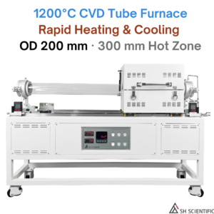 RTCVD200TG300 – Rapid Heating & Cooling CVD Tube Furnace – 1200°C – OD 200mm