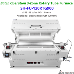 120RTG900 - 1200°C - SH Batch Operation 3-Zone Rotary Tube Furnace